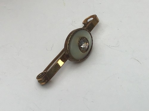 Vintage Brosche Anstecknadel goldfarben Strass Modeschmuck - Bild 7 von 9
