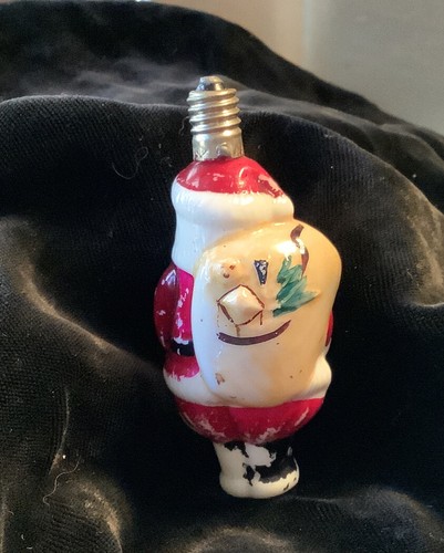 Milk Glass Santa Claus ornament vintage 1950s Japan 3 Inch - Picture 2 of 7