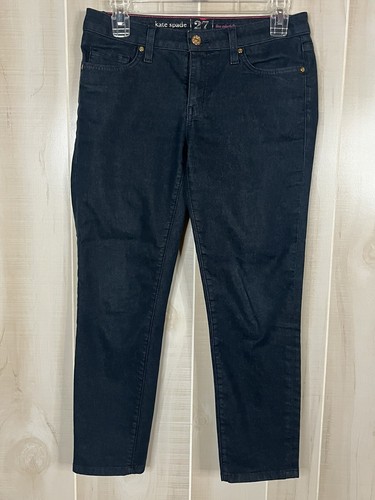 Kate Spade Broome Street Cropped Jeans Womens Size 27 Blue Denim Skinny Low Rise - Picture 3 of 9