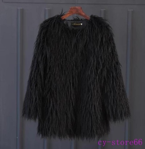 Ladies Faux Ostrich Feather SHeep Fur Coats Jackets Wedding Casual Korean Womens - Bild 27 von 28