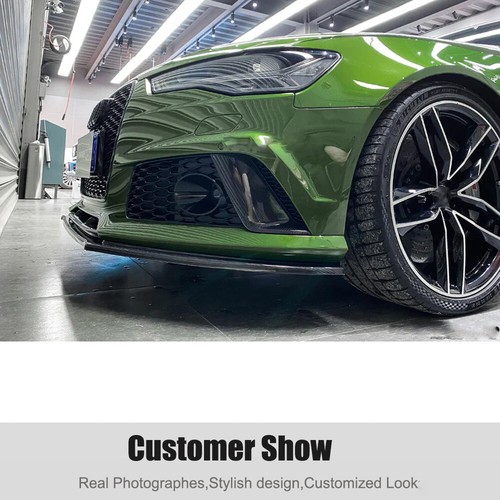 For Audi RS6 Avant C7 2013-2018 Real Carbon Front Bumper Lip Spoiler Splitters - Picture 6 of 12