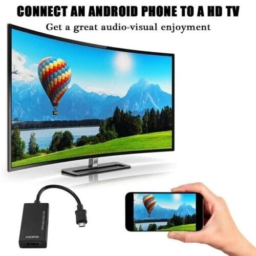 Micro USB auf HDMI Adapter, 1080p MHL Micro USB Stecker auf HDMI Buchse Adapterkabel - Bild 2 von 4