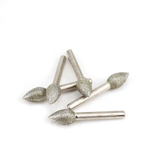 5/10Pc Diamond Grinding Head 1/4" Shank Cone Coated Burr Bit For Rotary Tool 46# - Picture 10 of 13