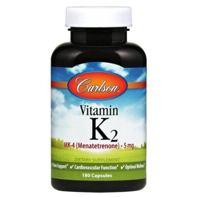 Carlson Labs Vitamin K2 MK-4 5mg Kapseln Knochen & Herz Gesundheit Unterstützung 180 Stück