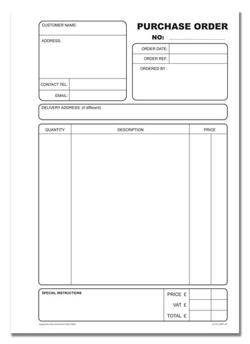 Cherry NCR Purchase Order PO Duplicate Book A4 (210mm x 297mm) 50 sets - Picture 4 of 5