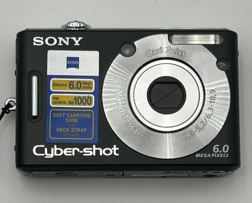 Sony CyberShot DSC-W40 6.0MP W/ 2 Batteries Accessories Case Tested Working EUC