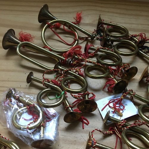 Tromba corno francese vintage ottone bugle vacanze albero di Natale decorazione da appendere - 17 pezzi - Foto 2 di 8