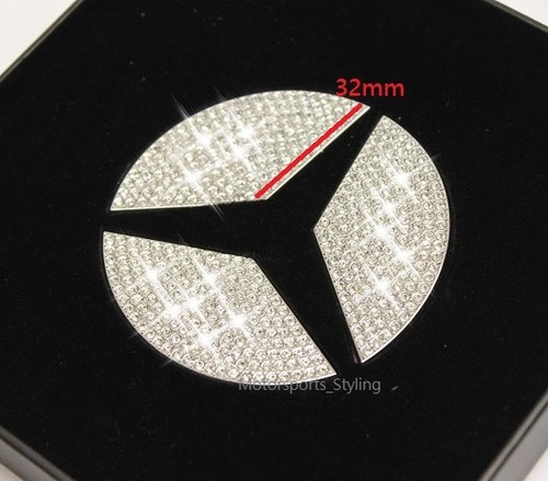 Crystal Stone Rear Boot Badge Inserts Emblem Star Sticker Mercedes Benz C Class - Picture 3 of 6