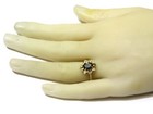 10k yellow gold .10ct SI2 H diamond Natural Sapphire Halo ring 3.8g size 7 — photo 6