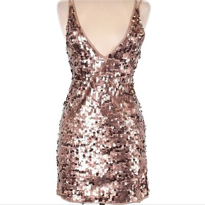 Kimchi Blue Rose Gold Sequin Dress Top Medium | 250865 | eBay