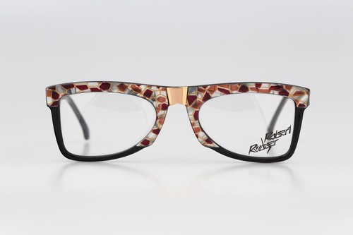 Robert Rudger 110 31, Vintage 90s unique colorful rectangle glasses frames women - Picture 3 of 9