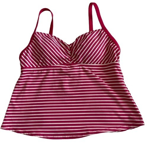 Bundle of 2 Vintage Women's 8 Black & White Nike & Other Pink & White Swim Tops - Picture 13 of 18
