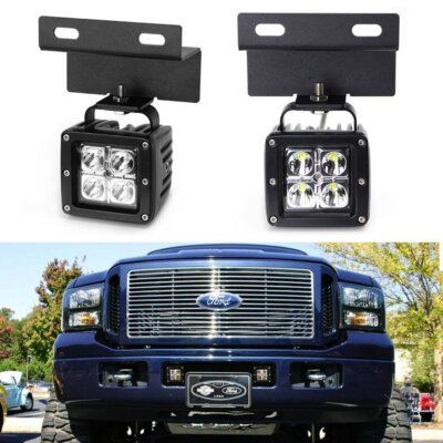 #ad #ad 40W LED Pods w Foglight Bracket Wirings For 05 07 Ford F250 F350 F450 Excursion $105.09