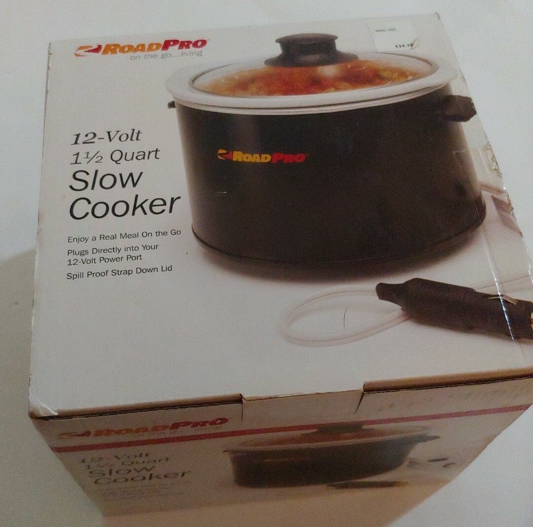 RoadPro® RPSL350 12Volt 1.5 Quart Slow Cooker, Black Color eBay