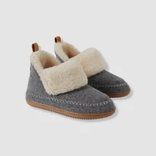 Dearfoams Alpine Women's Gray Moritz Bootie House Slipper Size 10