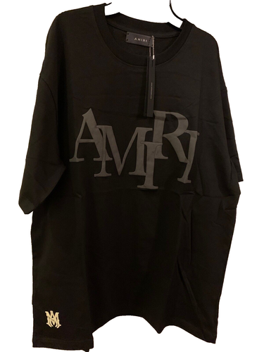 Amiri STAGGARD Logo Tee BLACK shirt T-Shirt Mens Size XL - with Tags - Picture 10 of 11