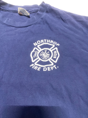 Vintage 1988's Northrop Fire Departmen T-Shirt Men's Large Pullover Tee Blue - Picture 5 of 8