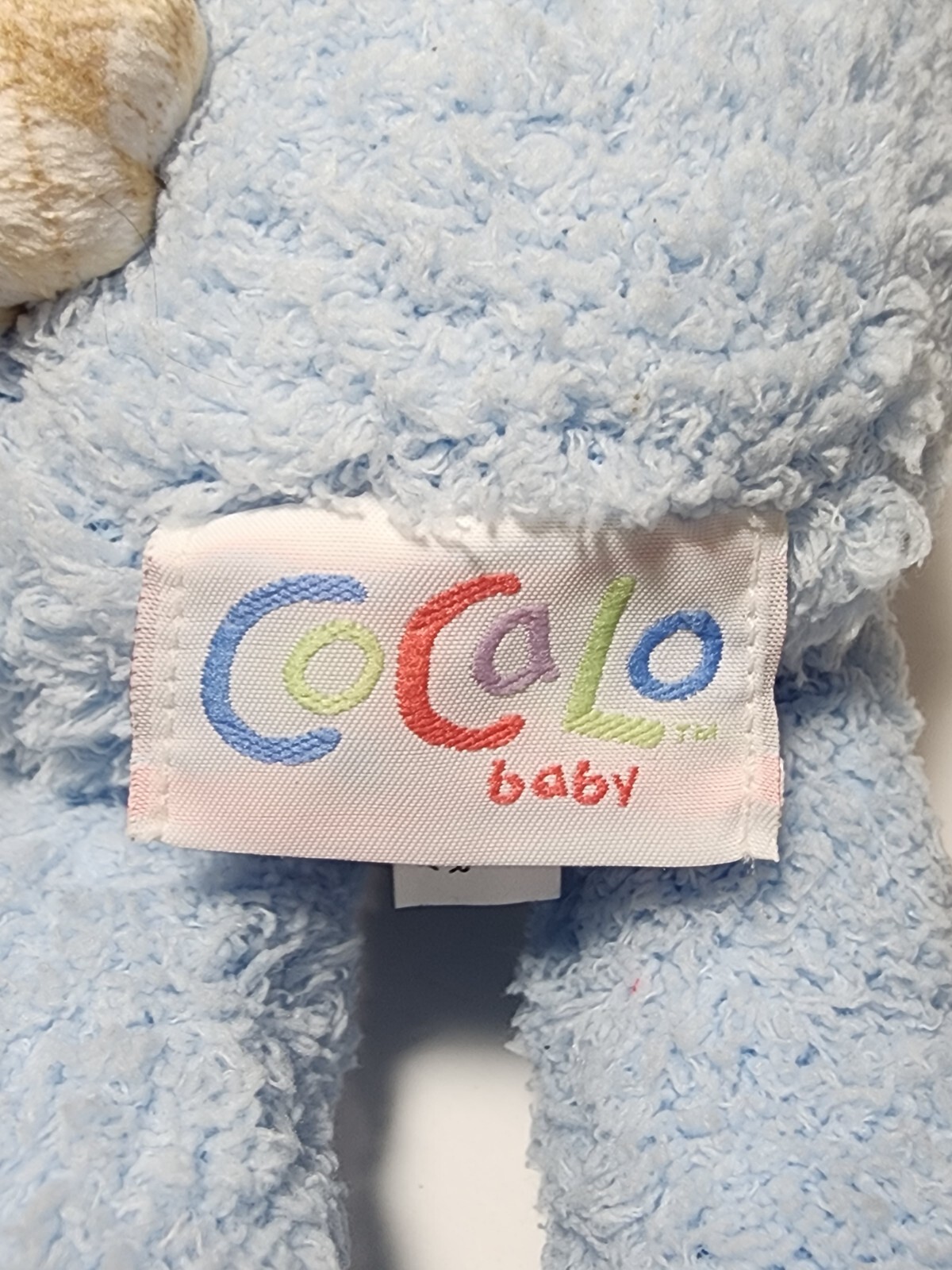 COCALO BABY BLUE & BROWN TEDDY BEAR CHAMOIS SOFT STUFFED ANIMAL PLUSH TOY 14"