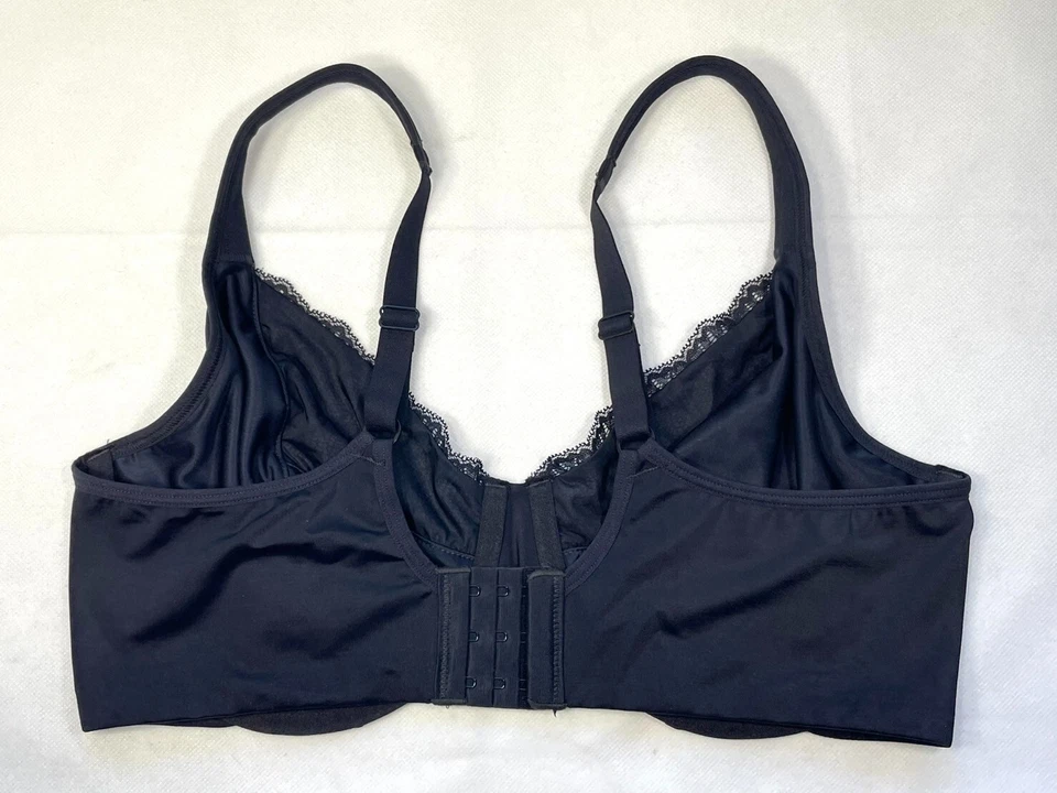 Nuevo sin etiquetas Sujetador minimizador con aros de encaje favorecedor 38D Vanity Fair para mujer 76014 negro Foto 2 de 4