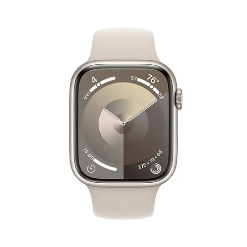 Apple Watch Series 9 (GPS + ogniwo) 45mm aluminiowa obudowa z opaską sportową Starlight (M / L) - Zdjęcie 2 z 5