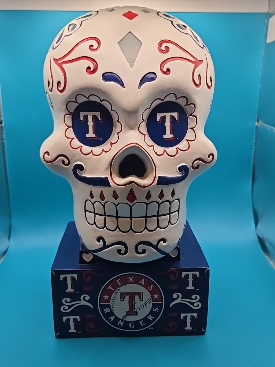 TSA MLB Texas Rangers Sugar Skull Statue Rare Discontinued