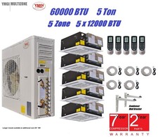 Ductless Mini Split Air Conditioner 60000 Btu Heat Pump Ceiling 5 Cassette Mlq