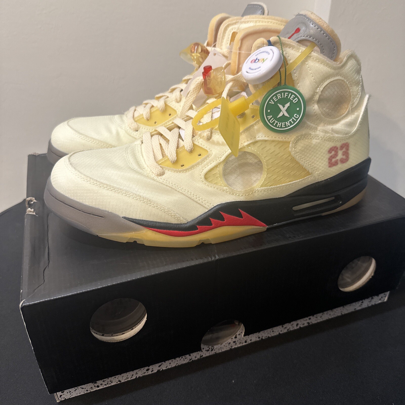 OFF WHITE X NIKE Nike x Off White Air Jordan 5 Retro • Vela • Taglia 14 • Nuove