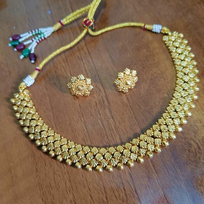 Lot De Bijoux De Mariage Indien Style Bollywood - Doré - Occasion Rare