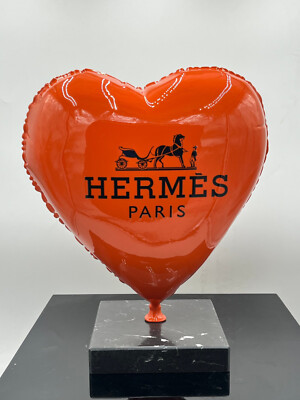 HERMES, limitiertes Herz, orange, Design Naor26, handsigniert, Nr. 4/26