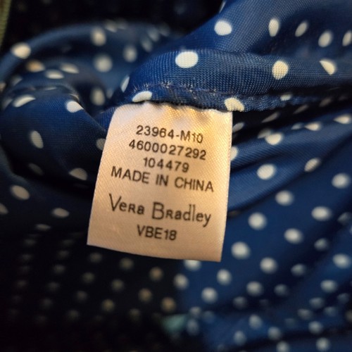 Vera Bradley Daisy Dot Paisley Satchel Handbag Blue Iconic Retired Double Handle - Picture 9 of 10