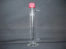 Chemglass Pyrex Glass 50mL TD Graduated Cylinder Gas Drying Column & GL25 Cap