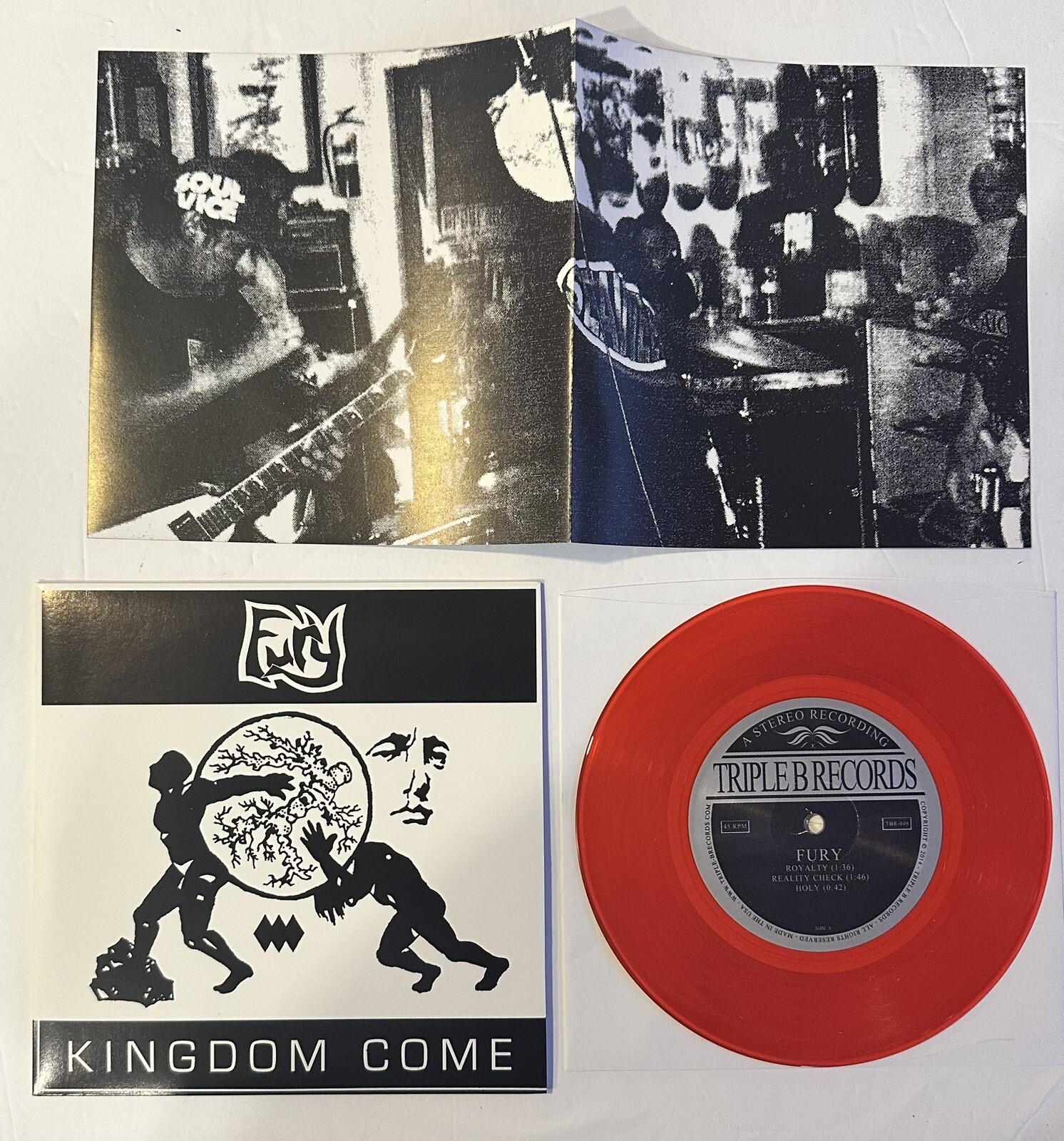 FURY Kingdom Come 7” (Red) Vinyl, 1st Press, Limited 250, Triple-B Records