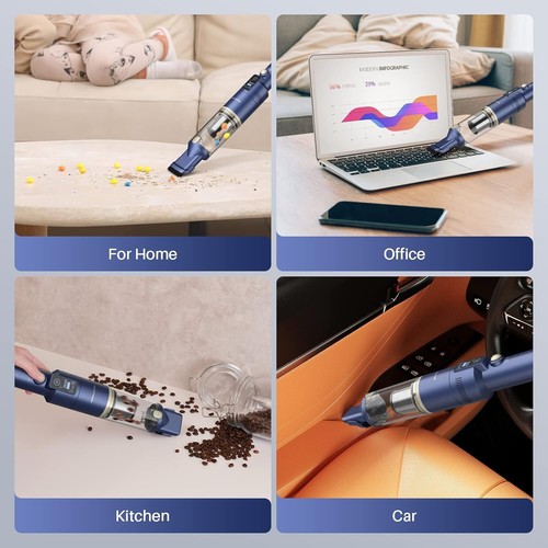 Portable Hand Held Vacuum - 12KPA Suction with Crevice Tool & 20 Min Runtime - Picture 8 of 8