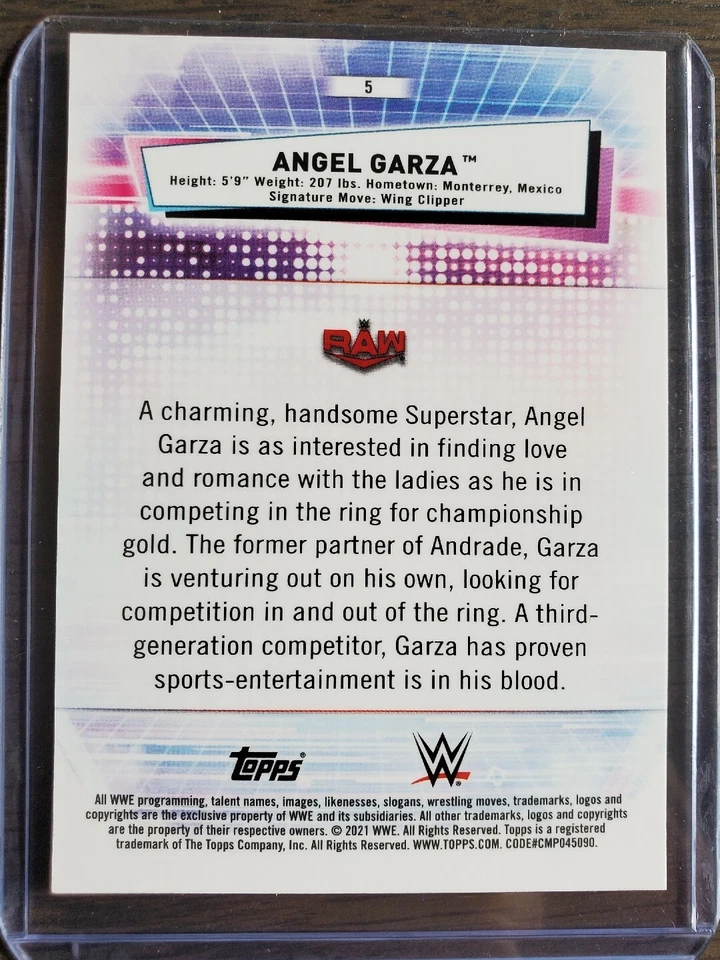 2021 Topps Chrome WWE Angel Garza Green Refractor #/99 - Image 2 of 2
