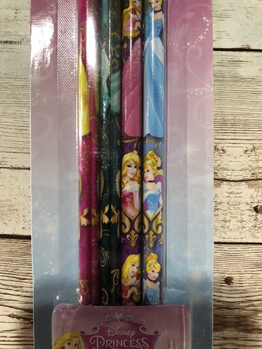 Disney Princess Pencils 4 Pack No. 2 Lead Real Wood Pencils Ariel Belle - Picture 5 of 8
