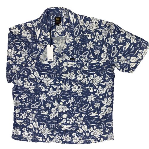 BNWT LEE Mens Large Loose Fit Hawaiian Short Sleeve Shirt