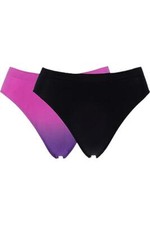 Rhonda Shear Women's 2-pack Ombre Seamless Ahh Brief Purple Ombre/Blk
