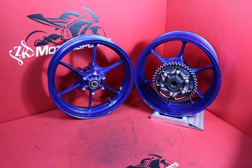 17-24 Suzuki GSXR 1000 GSXR1000R FRONT REAR WHEELS RIMS HUB SPROCKET OEM BLUE