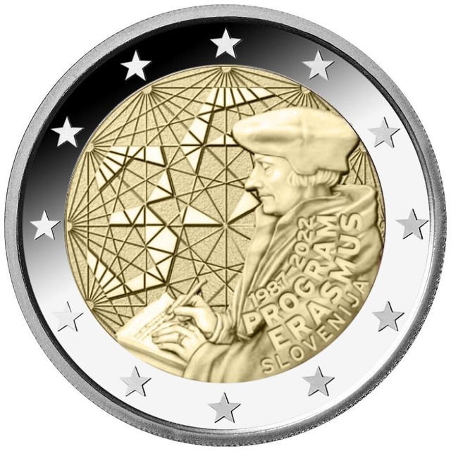 Slowenien 2 Euro Erasmus-Programm 35 Jahre 2022 - in Kapsel - PP Slowenien 2 Euro Erasmus-Programm 35 Jahre 2022 - in Kapsel - PP