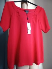 Red silk blouse size 10 short sleeves BNWT Episode House of Fraser