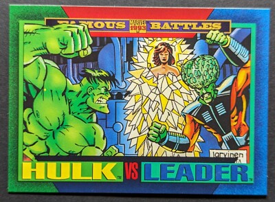 Hulk vs Leader 1993 Skybox Famous Battles Marvel Universe Card #158 (NM)