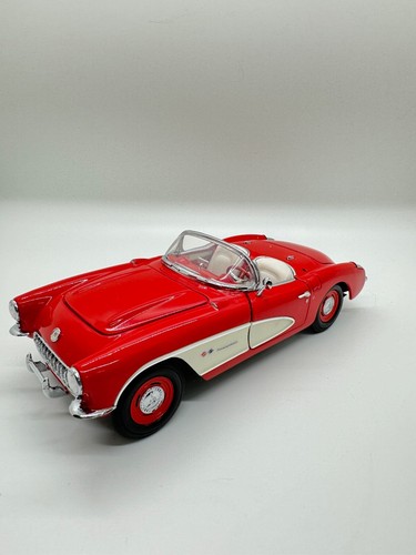 Franklin Mint 1957 rot & weiß Chevrolet Corvette Convertible Maßstab 1:24 mit Box - Bild 1 von 7