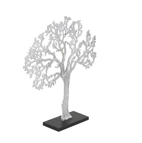 Aluminum Metal Tree Decorative Sculpture Home Decor Statue Accent Figurine 17" X - Picture 3 of 11