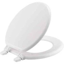 NEW Durable White Round Front Toilet Seat Eco-Friendly Gloss Finish