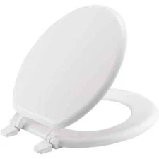 NEW Durable White Round Front Toilet Seat Eco-Friendly Gloss Finish