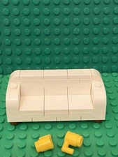 Lego White Sofa / Couch / Love seats / City Mini Figures Home Furniture