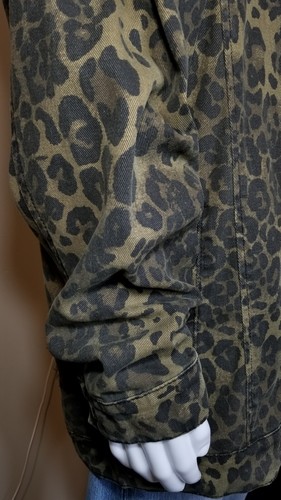 Unisex Oversized Retro Y2K 90's Party Rock Leopard Print Denim Trucker Jacket - Picture 15 of 24