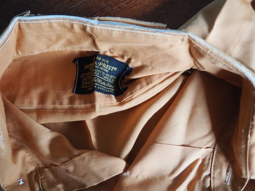 VTG 70s 80s Sears Orange Thrashed Dagger Collar Distressed Button Shirt Sz M - Picture 11 of 11