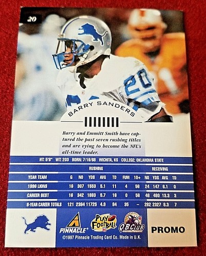 Select Certified Topps Chrome SP Fleer Gold Upper Deck Barry Sanders Lions - Picture 154 of 239