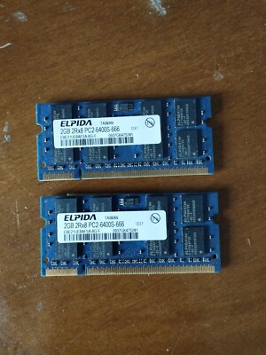 ELPIDA 4GB (2x2GB1Rx8 PC3 12800S 11 10 B2 DDR3 SODIMM MACBOOK RAM MEMORY